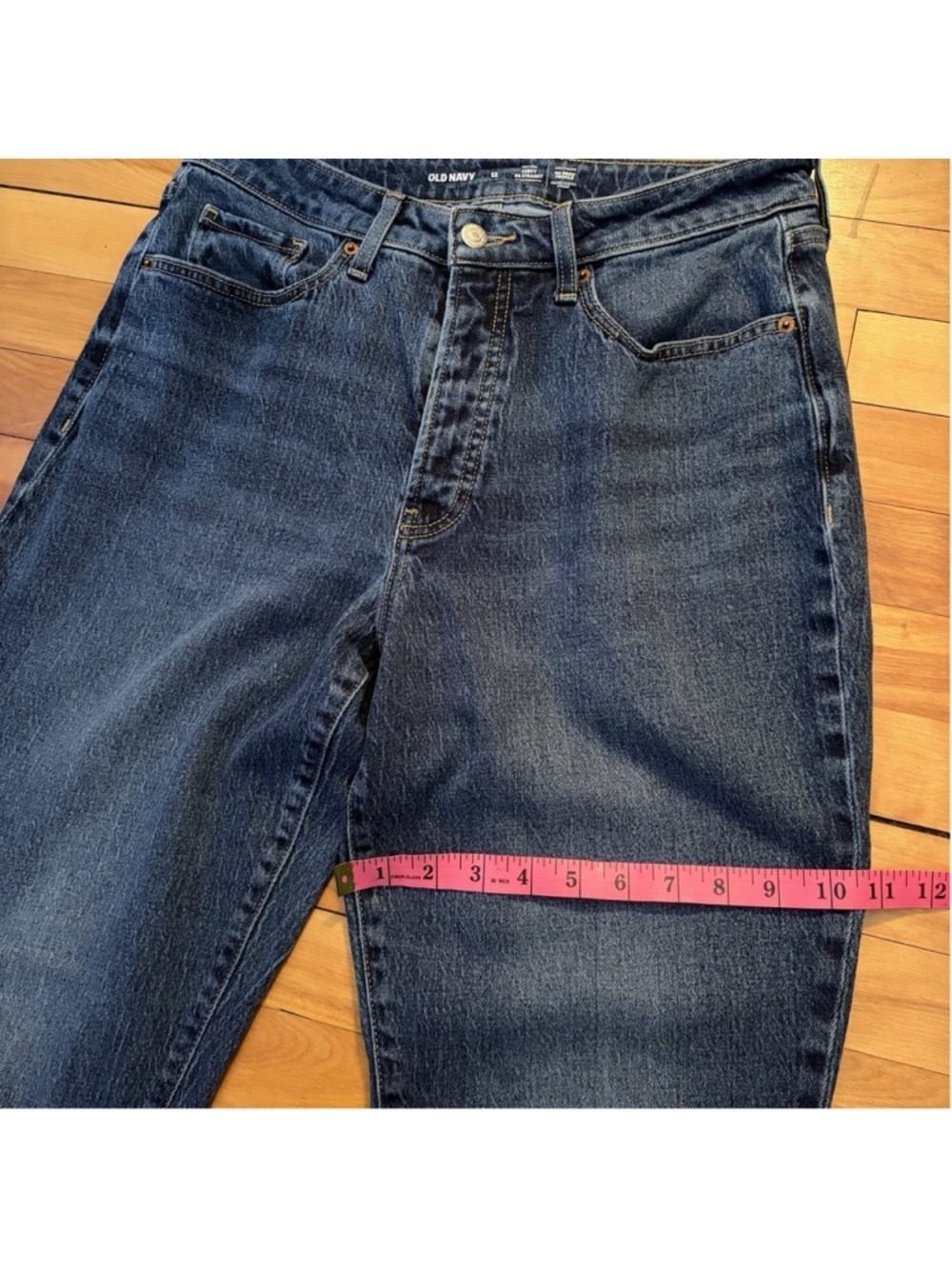 Old Navy High Rise/Button Fly OG Straight Jeans - Size 12 - Picture 7 of 9